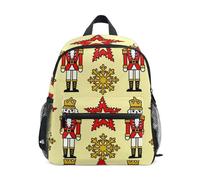 WDdZzyy Cartoon Nutcracker Soldiers Snowflake Yellow Red mini backpack for kids leash books bag with name tag for girl bookbags ages 6-8