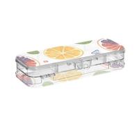 WDdZzyy Cartoon Oregon Grape Fruit White Clear Plastic Pencil Box Double-Deck Crayon Containers for School with Snap Lid