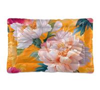 WDdZzyy Cartoon Peonies Orange Flower Washable Dog Cat Bed Soft Anti-Slip for Large Jumbo Medium Small Dogs 36" x 24"