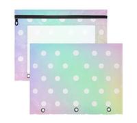 WDdZzyy Cartoon Rainbow Polka Dot Pencil Case Adorable Storage Bag for A4 Paper Letter 2 Pack Teacher Back to School
