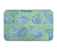 WDdZzyy Cartoon Russian Bluecats Green Summer pet beds for cats Self Cooling 38" x 23" cold mat for pig outside essentials tapete enfriador para perros M