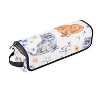 WDdZzyy Cartoon Selkirk Rex Cats White 2-in-1 Curling Iron Travel Case and Heat Resistant Mat Double-Layer Travel Carrying Case for Flat Irons, Straighteners, Curling Irons, Cartoon Selkirk Rex Cats