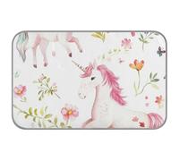 WDdZzyy Cartoon unicorns White Summer bed for dogs Self Cooling 38" x 23" cooling pads for rabbits outdoors cama fria para perro M