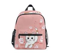 WDdZzyy Cat with Footprints big kid backpacks whistle bookbags with name tag for 3-4 year old