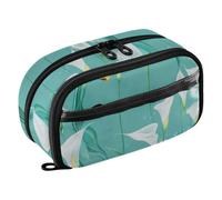 WDdZzyy Chic Calla Lily Turquoise Floral Flower Expandable Pencil pouching Water Resistant Pencil pouching for Teen Girls