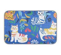 WDdZzyy Chic Cats Royal Blue Summer dog cooling mat gel Self Cooling 38" x 23" pets cooling for puppy indoor unique manta fria para perros M