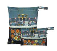WDdZzyy Chic Russian Blue Cats Retro Bathtub Zippered Dry Bag 2 Pack Travel Essentials for Babies with Handles for Pool