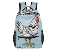 WDdZzyy Chicken Mama Blue kid backpacks with big books bag for childrens