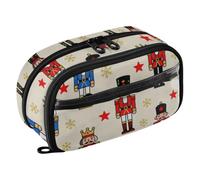 WDdZzyy Childish Cartoon Nutcracker Soldiers Pattern Wear-Resistant Stationery Organizer Pencil Case with Supplies for School Teen Girl Boy Men Women