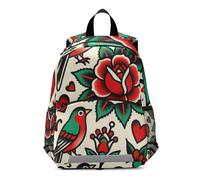 WDdZzyy Chinese Bird Flower Rose Beige the backpack kid chest clip bookbag for 6 year old mochilas escolares para ni?os de 3 a?os