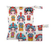 WDdZzyy Chinese Cultural Roles Peking Opera Cute Waterproof Bag for Swimming 2 Pack Travel Essentials for Baby with Handles for Beach