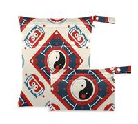 WDdZzyy Chinese Culture Bagua Pattern Waterproof Bag for Gym 2 Pack Diaper Bag Essential Items with Handles for Daycare
