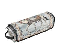 WDdZzyy Chinese Ethnic Tribe Camel Woman Vintage Hair Tool Travel Bag with Iron Mat Portable Hair Styling Tool Organizer for Flat Iron Hot Tools and Haircare Accessories, Chinese Ethnic Tribe Camel