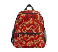 WDdZzyy Chinese Red Dragon big backpacks for kids safety bookbag with name tag for kid
