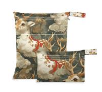 WDdZzyy Chinese Style Auspicious Clouds and Spotted Deer Washable Water Proof Bags 2 Pack Diaper Bag Essential Items with Handles for Pool