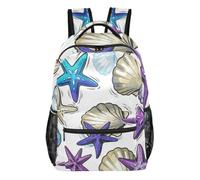 WDdZzyy Coastal Shells Beach sports backpack for kids with chest strap bookbags for 2nd grade school boys girls