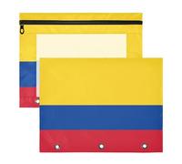 WDdZzyy Colombia Colombian National Flags Blue Red Yellow Pencil Bags Clear Pen Holder Case for A4 Paper Letter 2 Pack Students College Supplies
