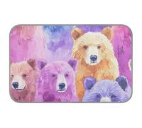 WDdZzyy Colorful Bear Art Summer mat for cats Self Cooling 38" x 23" pet cooling mats for hamster travel essentials tapete refrescante para mascotas M