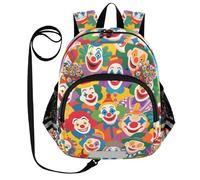 WDdZzyy Colorful Cartoon Cute Clown Cute Ears Backpack For Elementary School Leash Little Girls Anti-Lost Children Kindergarten School Book Bag with Reflective Strip