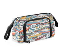 WDdZzyy Colorful Cartoon Cute Steamship Pencil Bag Large Capacity Extra Large Pencil Case for Middle School