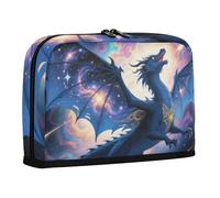 WDdZzyy Cool Flying Dragon Blue Pencil Case Large Capacity Pen Cases Standing Storage Organizer for Man School