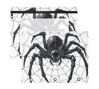 WDdZzyy Cool Spider Web Star Black White Pencil Pouches Multi-Purpose 3 Hole Punch for 3 Rings Binder 2 Pack Teacher College Supplies