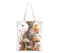 WDdZzyy Cornish Rex Cat 3d Tote Bag With Pockets for Women With Pockets With Handles Reusable Canvas Totes Bulk Beach Gifts