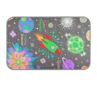 WDdZzyy Cosmic ROCKETS Cartoon Gray Summer cooling gel mat for dogs Self Cooling 38" x 23" cooling pads for bunny outdoors accessories cama fria para perro M