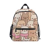 WDdZzyy Cute Cartoon Alpaca Beige mini sling backpack for kids with leash books bag with name tag for student