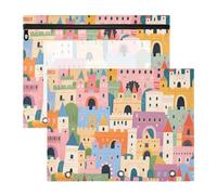 WDdZzyy Cute Cartoon Castle Color Pencil Case Adorable 3 Hole Pocket for A4 Paper Letter 2 Pack Teacher Office