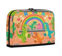 WDdZzyy Cute Cartoon Dinosaur Rainbow Pencil Case Holder Large Capacity Makeup Pouches Multifunctional Desk Organizer for Student School Supplies