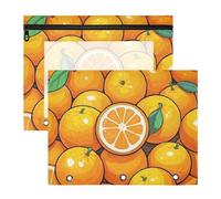 WDdZzyy Cute Cartoon Fruit Orange Pencil Box with Smooth Zippers Pen Holder Case for 3 Rings Binder 2 Pack Teacher Classroom Supplies