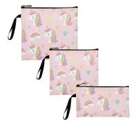 WDdZzyy Cute Cartoon White Rainbow Unicorns 3 Piecing Reusable Travel Snack Bags Multi-Use Diaper Bag Organization for Camp Friends and Gear