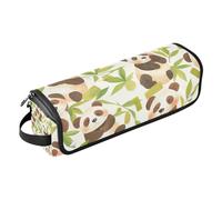 WDdZzyy Cute Chinese Panda Green Leaves Hair Tool Travel Bag for Women and Heat Resistant Mat with Zipper Hair Tools Organizer Storage Bag for Flat Iron Hot Tools and Haircare Accessories, cute, Cute