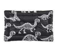 WDdZzyy Cute Dinosaur Skeletons Bone Black Washable Pet Kennel Beds Soft Anti-Slip for Large Jumbo Medium Small Dogs 36" x 24"