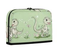 WDdZzyy Cute Dinosaur Velociraptor Green Pencil Bag Large Capacity Make Up Bag Expandable Storage Organizer for Adults High School Supplies