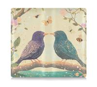 WDdZzyy Cute European Starling Bird Pu Leather Registration and Insurance Card Holder Car Essentials for Documents, Cards, License, Cute European Starling bird, One Size