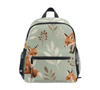 WDdZzyy Cute Fall Leaves Animal Fox diaper bag backpack two kids leash bookbag with name tag for boys bookbags for kids 6-8