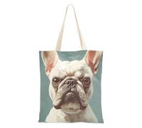 WDdZzyy Cute French Bulldog Dogs Anger Tote Bag Canvas for Women With Pockets With Handles Reusable Tote Bags Bulk Friend Birthday Gifts