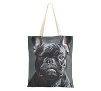 WDdZzyy Cute French Bulldog Dogs Anger Tote Bags for Women With Pockets With Handles Reusable Canvas Tote Bulk Cool Gifts For Female Friends