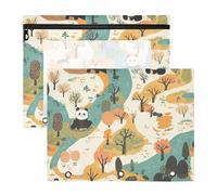 WDdZzyy Cute Panda Maps Autumn Pencil poucheses Sturdy Storage Bag for A4 Paper Letter 2 Pack Students Class
