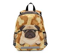 WDdZzyy Cute Pug Dog in Bone Biscuits Illustration mesh backpack for kids safety bookbag for 6-8 year old mochilas para ni?os de 3 a?os preescolar