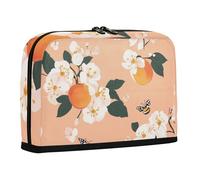 WDdZzyy Cute Serviceberry Fruit Peach Pencil Case Organizer Large Capacity Make Up Bag with Slot Desk Organizer for Nurse Elementary