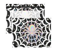 WDdZzyy Cute Spider Web Star Black White Binder Clear 3 Hole Punch for 3 Rings Binder 2 Pack Teacher Back to School
