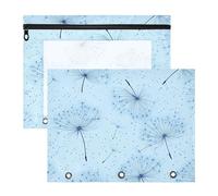 WDdZzyy Dandelion Glory Blue Pencil Bags 3-Holes Pen Holder Case for A4 Paper Letter 2 Pack Teacher College Supplies