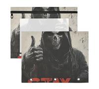 WDdZzyy Death God Skull Binder Pencil poucheses 3-Holes 3 Hole Pocket for 3 Rings Binder 2 Pack Teacher Back to School