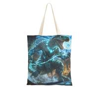 WDdZzyy Dino Canvas Shopping Bags For Groceries for Women With Pockets With Handles Reusable Bulk Canvas Tote Bags Christmas Presents