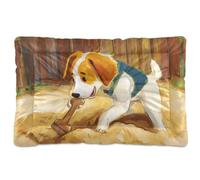 WDdZzyy Dog Digging for Bones in The Sandbox Washable Dog Cat Bed Non-Slip Soft Comfortable for Medium/Large Dogs 36" x 24"