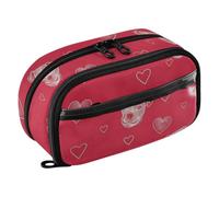 WDdZzyy Dog Simple Line Art Valentine Cartoon Easy to Organize School Supplies Compartment Pencil Case for College Student Teen Adults