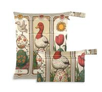 WDdZzyy Easter Duck Tarot Cards Victorian Patterned Egg Reusable Wet Clothes Bag 2 Pack Travel Essentials for Baby with Handles for Beach